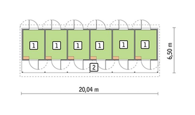 Готовый проект конюшни на 6 лошадей S14