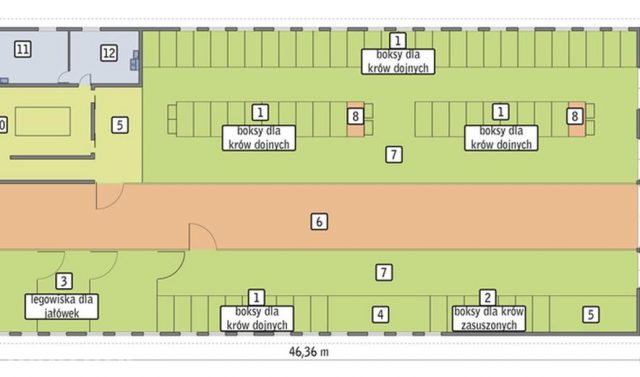 Готовый проект коровника на 66 молочных коров OC04