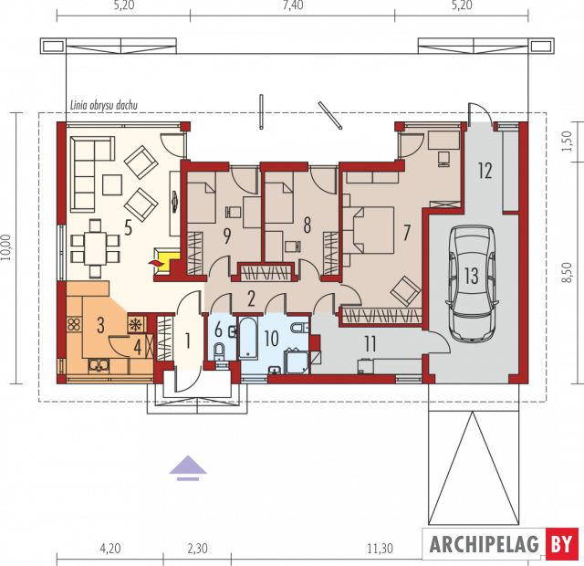 Проект дома Eryk G1 MULTI-COMFORT