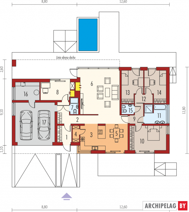 Проект дома EX 11 G2 (wersja D) MULTI-COMFORT