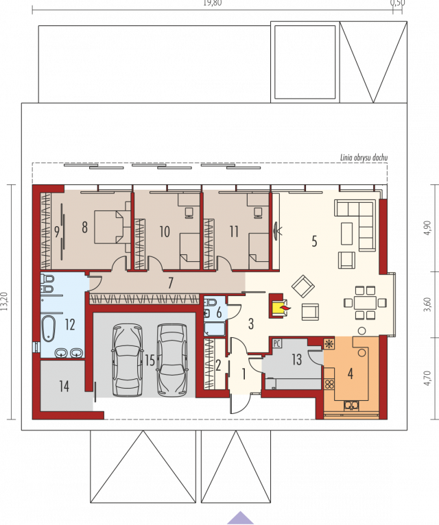 План 1 этажа проекта EX 7 MULTI-COMFORT