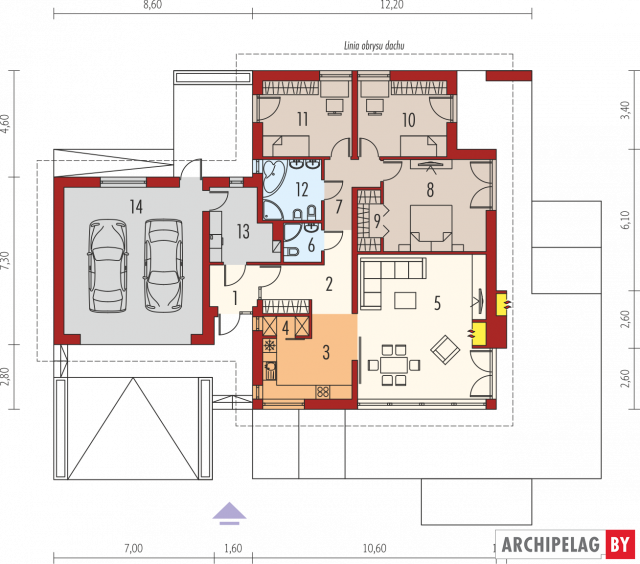 Проект дома zIndia G2 (wersja B) MULTI-COMFORT